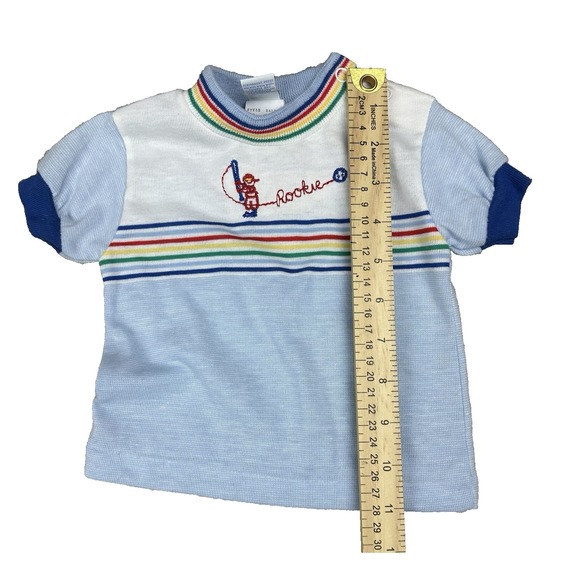Vintage Garanimals Two Piece Outfit Short sleeve Rookie BaseBall Shirt Size 12M - Picture 10 of 12